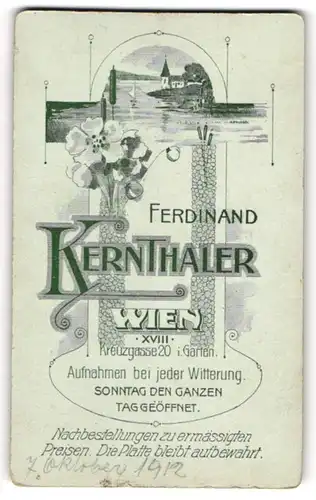 Fotografie Ferdinand Kernthaler, Wien, Kreuzgasse 20, Landschaft am See mit Kirche