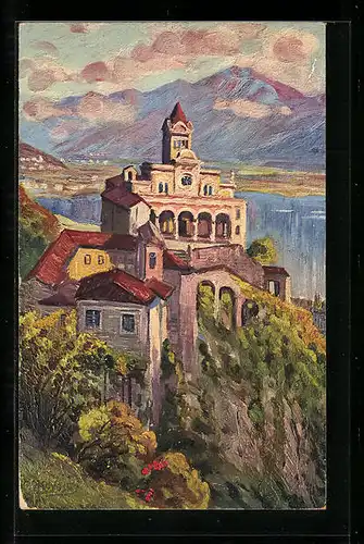 Künstler-AK Locarno, Madonna del Sasso