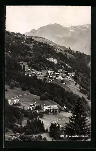 AK Braunwald, Braunwaldterrasse aus der Vogelschau