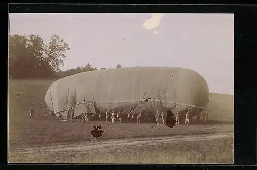 Foto-AK Startvorbereitungen eines Ballons