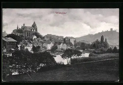 AK Wetzlar, Ortsansicht über die Lahn