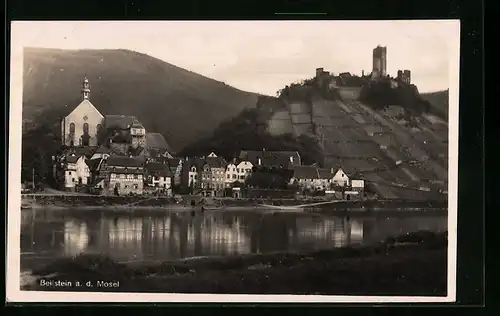 AK Beilstein a. d. Mosel, Blick auf die Gemeinde über die Mosel