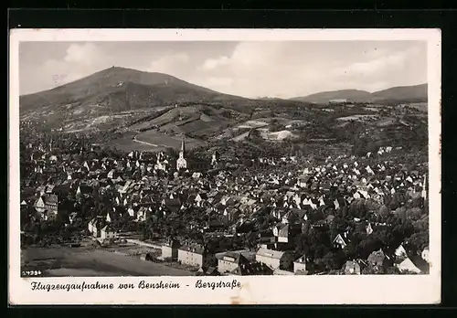 AK Bensheim /Bergstrasse, Fliegeraufnahme der Stadt