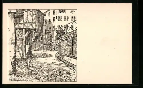 Künstler-AK Wetzlar, Partie am Kornmarkt