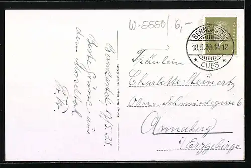 AK Berncastel-Cues, Ortsansicht mit Gewässer