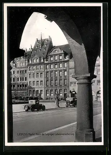 AK Leipzig, Markt, Haus der Leipziger Lebensversicherung