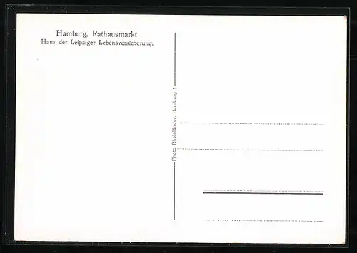 AK Hamburg, Rathausmarkt, Haus der Leipziger Lebensversichung