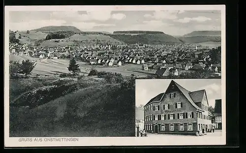 AK Onstmettingen, Gasthof z. Sonne von Otto Schuler, Ortsansicht