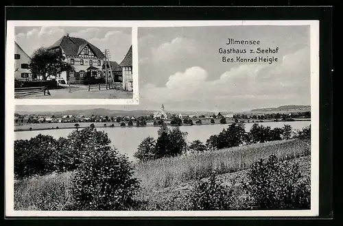 AK Illmensee, Gasthaus z. Seehof, Bes.: Konrad Heigle, Ortsansicht