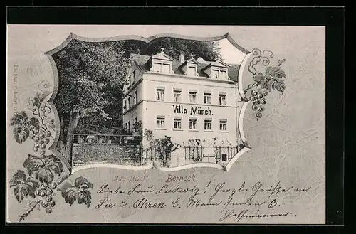 AK Berneck, Blick auf Hotel Villa Münch