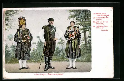 AK Altenburger Menschen in Altenburger Bauerntrachten