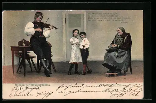 AK Altenburger Bauerntrachten, Kinder tanzen ersten Walzer