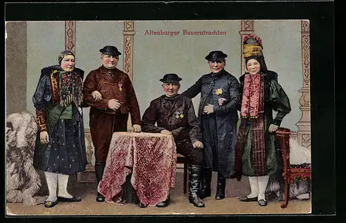 AK Familie in Altenburger Bauerntrachten