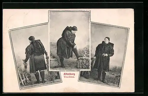 AK Altenburg, Dame in Tracht