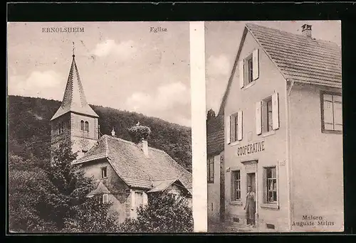 AK Ernolsheim, Maison Auguste Strins, Eglise