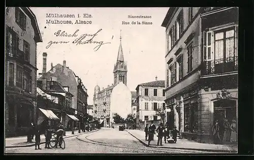 AK Mülhausen i. Els., Partie in der Sinnestrasse