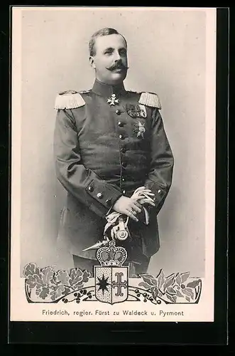 AK Fürst Friedrich von Waldeck-Pyrmont in Uniform