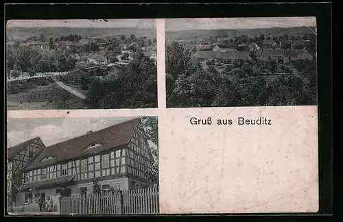 AK Beuditz, Gasthaus, Ortsansichten