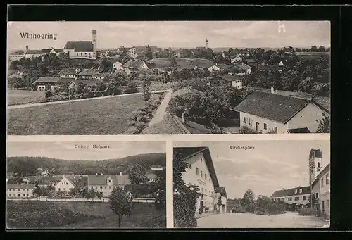 AK Winhöring, Teilansicht, Unterer Hofmarkt, Kirchenplatz