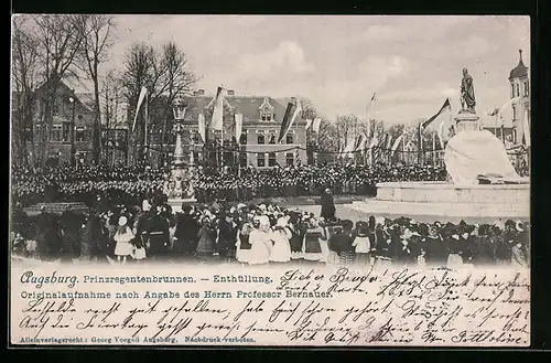 AK Augsburg, Prinzregentenbrunnen bei der Enthüllung