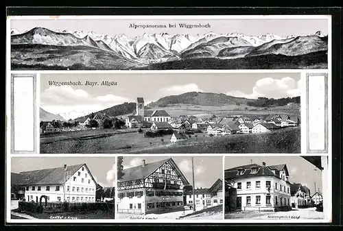 AK Wiggensbach /Bayr. Allgäu, Gashof zum Kreuz, Gasthof zum Hirsch, Gasthof