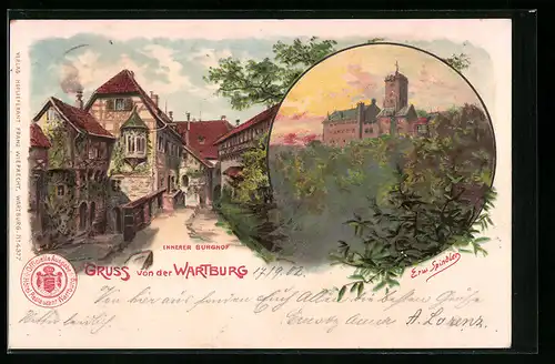 Künstler-AK Erwin Spindler: Wartburg, Innerer Burghof