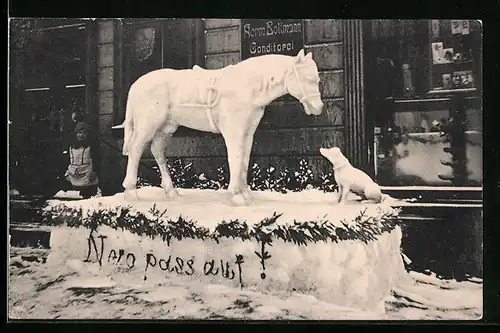 AK Clausthal-Zellerfeld, XII. Winterfest des Oberharzer Ski-Clubs, Eisplastik