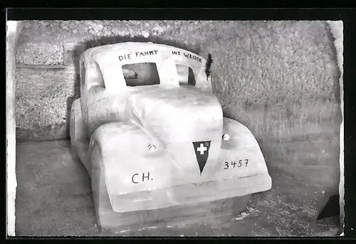 AK Jungfraujoch, Automobil aus Eis im Eispalast