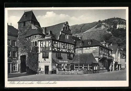 AK Cochem /Mosel, Gasthaus Alte historische Thorschänke, Bes. Jos. Fink