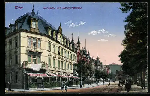 AK Trier, Nordallee und Bahnhofstrasse