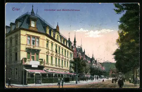 AK Trier, Nordallee und Bahnhofstrasse