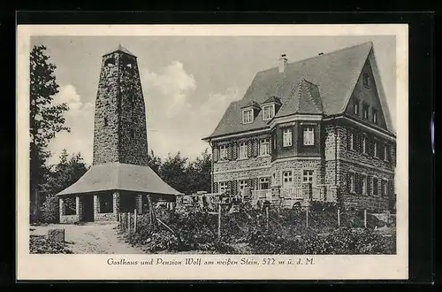 AK Heidelberg, Gasthaus und Pension Wolf am Weissen Stein