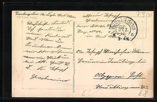 Präge-AK Ulm a. D., Ortsansicht mit Kirche