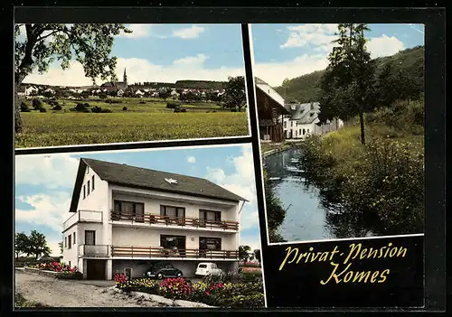 AK Landscheid /Südeifel, Privat-Pension Zum Mühlenberg, Uferpartie, Teilansicht