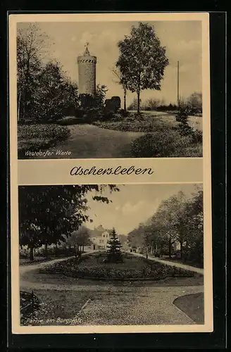 AK Aschersleben, Westdorfer Warte, Partie am Burgplatz