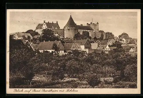 AK Bad Bentheim, Blick auf den Ort mit Schloss