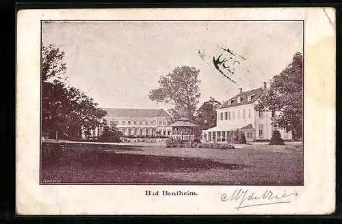 AK Bad Bentheim, Ortspartie mit Pavillon