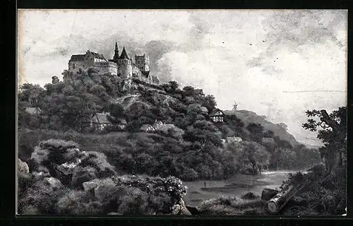 Künstler-AK Bad Bentheim, Burg Bentheim 1653