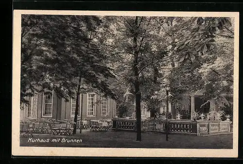 AK Bad Lauchstädt, Kurhaus mit Brunnen