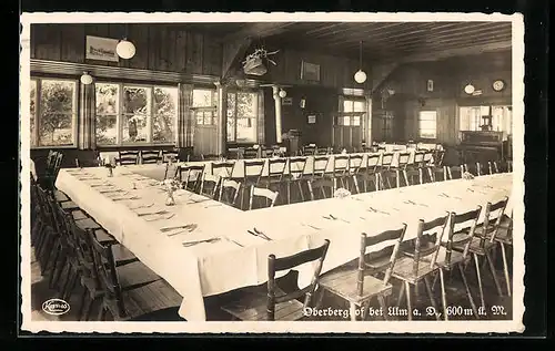 AK Ulm, Gasthaus Oberberghof, Innenansicht