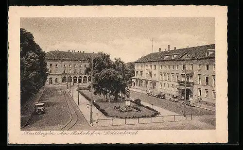 AK Reutlingen, Am Bahnhof mit Listdenkmal