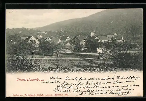 AK Unterreichenbach, Panorama der Ortschaft