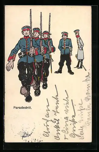 AK Soldaten in Uniform beim Paradedrill, 1. Weltkrieg