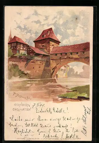 Künstler-AK P. Schmohl: Nürnberg, Casematten