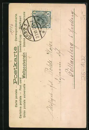 Künstler-AK Charles Scolik: Engel über einer Kirche im Winter