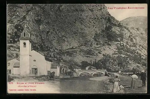 AK Orgeix, Eglise et Pont