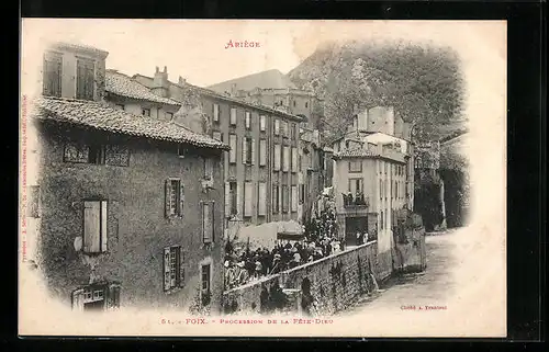 AK Foix, Procession de la Fête-Dieu