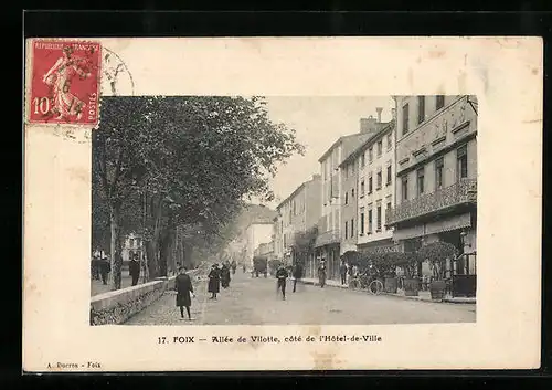 AK Foix, Allée de Vilotte, côte de l`Hôtel-de-Ville