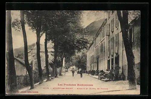 AK Aulus-les-Bains, Avenue et Hotel de France