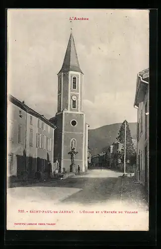 AK Saint-Paul-de-Jarrat, L`Eglise et L`Entree du Village